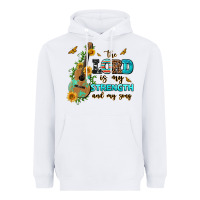 White the lord is my strength and my song guitar with su Heavyweight Hoodie - AdoDesignShop