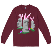 Burgundy easter island moai figures  cute travelers funny gift Long Sleeve Tee - maiPhamDesign