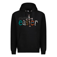 Black Happy Easter Premium Hoodie - CowhideDigitalArt