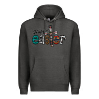Charcoal Heather Happy Easter Premium Hoodie - CowhideDigitalArt