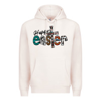 Pale Pink Happy Easter Premium Hoodie - CowhideDigitalArt