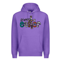 Purple Happy Easter Premium Hoodie - CowhideDigitalArt