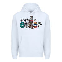 White Happy Easter Premium Hoodie - CowhideDigitalArt