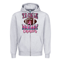 Heather Grey tackle breast cancer Zipper Hoodie - BarkalooDesign