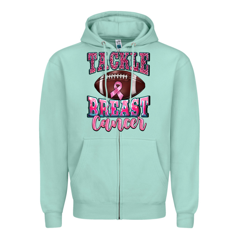 Tackle Breast Cancer Zipper Hoodie by BarkalooDesign | Teevron