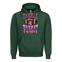 Sports Green tackle breast cancer Zipper Hoodie - BarkalooDesign