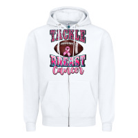 White tackle breast cancer Zipper Hoodie - BarkalooDesign