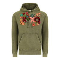 Vintage Olive Rooster Valentine's Day xoxo Vintage Hoodie - FaDigitalArtStudio