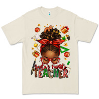 Bone santa's favorite teacher afro messy bun Premium Tee - texasbilliewilder