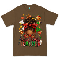Cacao santa's favorite teacher afro messy bun Premium Tee - texasbilliewilder