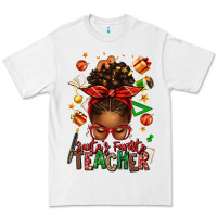 White santa's favorite teacher afro messy bun Premium Tee - texasbilliewilder