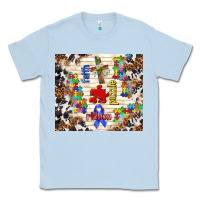 Dusty Blue faith puzzle ribbon Classic Tee - TumblerDesignByShophia