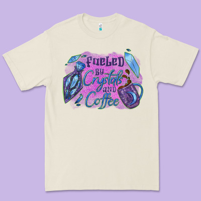 Fueled By Crystals And Coffee Halloween Premium Tee Designed By Nancycooperartshop