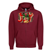 Burgundy christmas joy coffee Zipper Hoodie - BarkalooDesign
