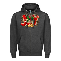Charcoal Heather christmas joy coffee Zipper Hoodie - BarkalooDesign