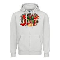 Dove Grey christmas joy coffee Zipper Hoodie - BarkalooDesign