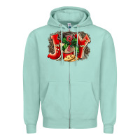 Seafoam christmas joy coffee Zipper Hoodie - BarkalooDesign