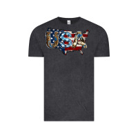 Vintage Black usa american flag background Vintage Tee - Jasminsmagicworld