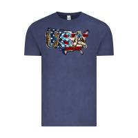 Vintage Denim usa american flag background Vintage Tee - Jasminsmagicworld