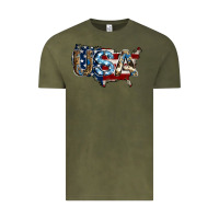 Vintage Olive usa american flag background Vintage Tee - Jasminsmagicworld