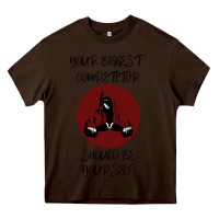 Chocolate Brown Your Biggest Competitor Heavy Core Tee - Bettercallsaul