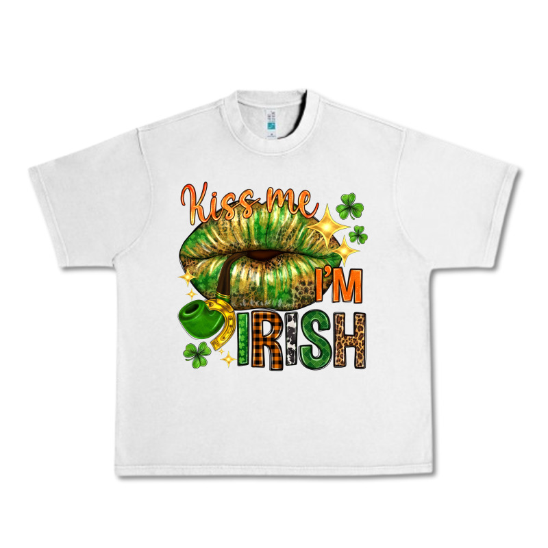 St. Patrick's Kiss Me I'm Irish With Lip Urban Heavy Tee by HowdyJamesFarm | Teevron