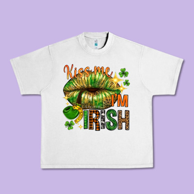 St. Patrick's Kiss Me I'm Irish With Lip Urban Heavy Tee Designed By Howdyjamesfarm