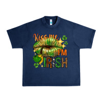 Navy St. Patrick's Kiss me I'm Irish with lip Urban Heavy Tee - HowdyJamesFarm