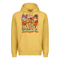 Antique Gold happy thanksgiving Premium Hoodie - CowhideDigitalArt
