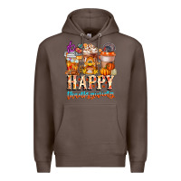 Coffee happy thanksgiving Premium Hoodie - CowhideDigitalArt