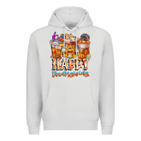 Dove Grey happy thanksgiving Premium Hoodie - CowhideDigitalArt