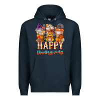 Navy happy thanksgiving Premium Hoodie - CowhideDigitalArt