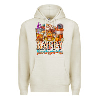 Oatmeal Heather happy thanksgiving Premium Hoodie - CowhideDigitalArt