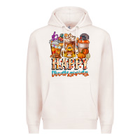 Pale Pink happy thanksgiving Premium Hoodie - CowhideDigitalArt