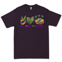 Plum peace love mardi gras king cake Premium Tee - RanaPortraitStore