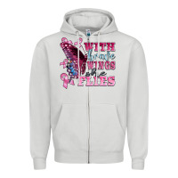 Dove Grey with brave wings she flies Zipper Hoodie - BarkalooDesign