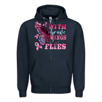 Navy with brave wings she flies Zipper Hoodie - BarkalooDesign