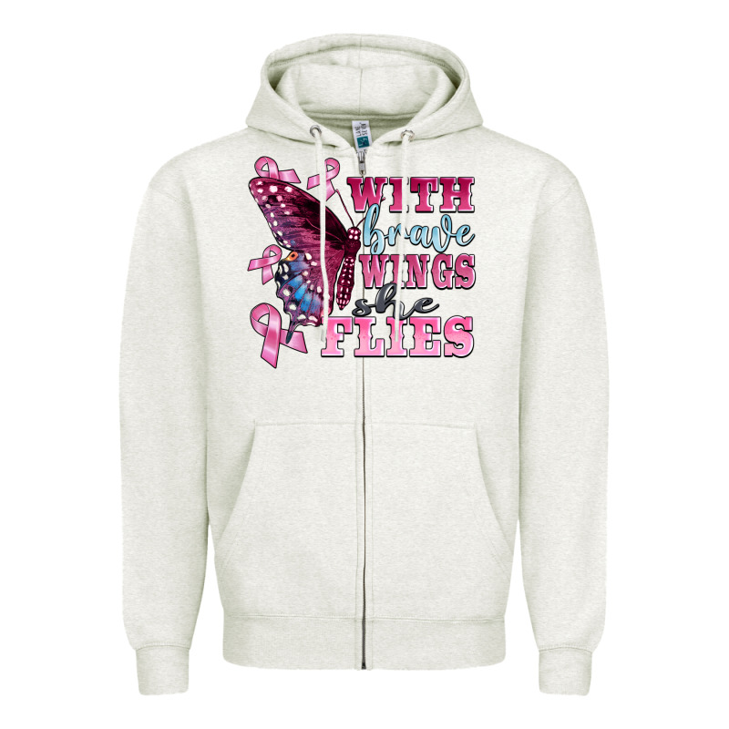 With Brave Wings She Flies Zipper Hoodie by BarkalooDesign | Teevron