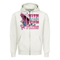 Oatmeal Heather with brave wings she flies Zipper Hoodie - BarkalooDesign
