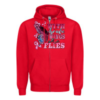 Red with brave wings she flies Zipper Hoodie - BarkalooDesign