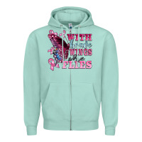 Seafoam with brave wings she flies Zipper Hoodie - BarkalooDesign
