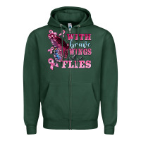 Sports Green with brave wings she flies Zipper Hoodie - BarkalooDesign