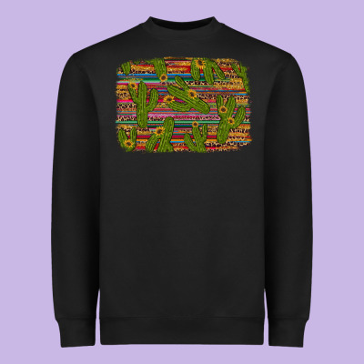 Cinco De Mayo Sunflower And Cactus Background Heavyweight Sweatshirt Designed By Artiststas