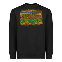 Black cinco de mayo sunflower and cactus background Heavyweight Sweatshirt - Artiststas