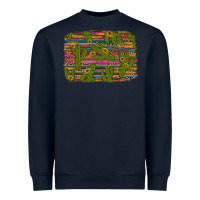 Navy cinco de mayo sunflower and cactus background Heavyweight Sweatshirt - Artiststas
