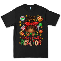 Black santas favorite realtor messy bun Premium Tee - texasbilliewilder