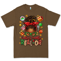 Cacao santas favorite realtor messy bun Premium Tee - texasbilliewilder