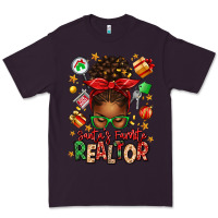 Plum santas favorite realtor messy bun Premium Tee - texasbilliewilder
