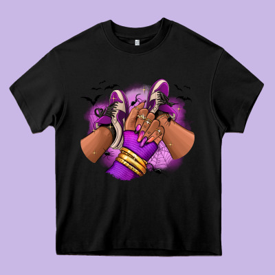 Halloween Afro Sneakers Heavy Core Tee Designed By Ranaportraitstore
