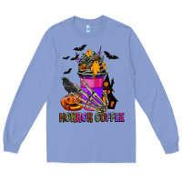 Colony Blue Horror Coffee Long Sleeve Tee - FaDigitalArtStudio